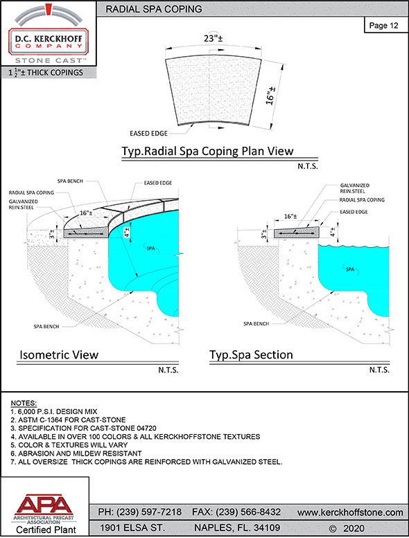 Radial Spa Coping
