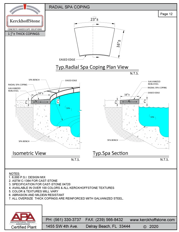 Radial Spa Coping