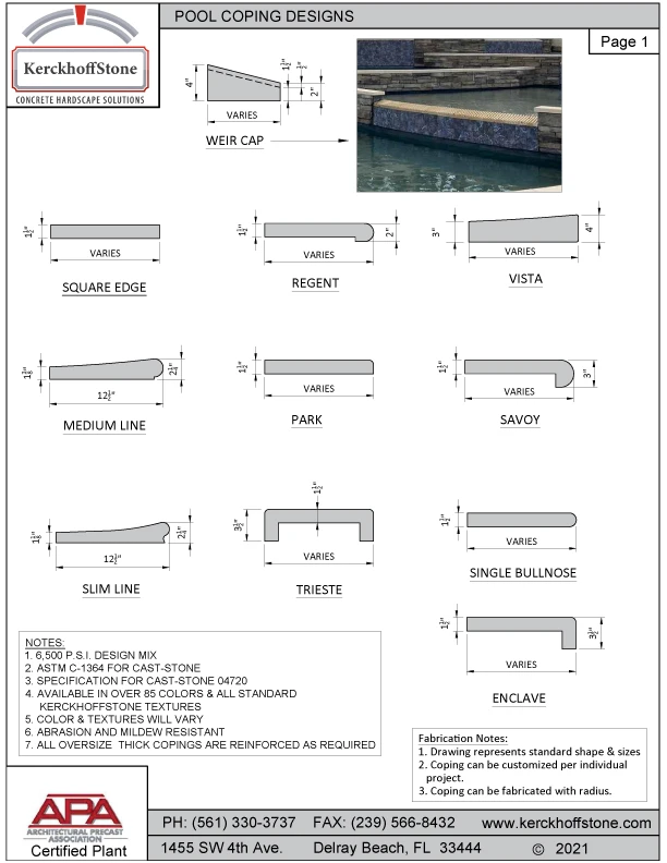Pool Coping Profiles