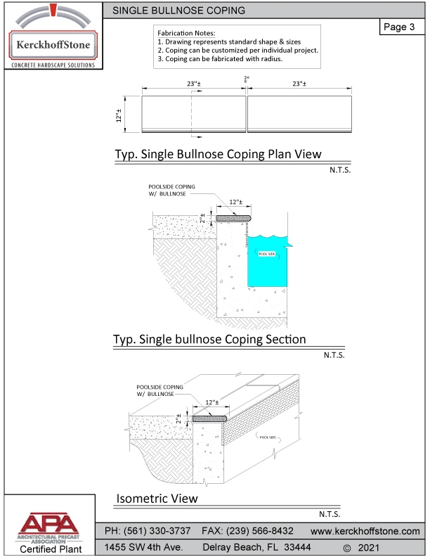 Single Bullnose Pool Beam