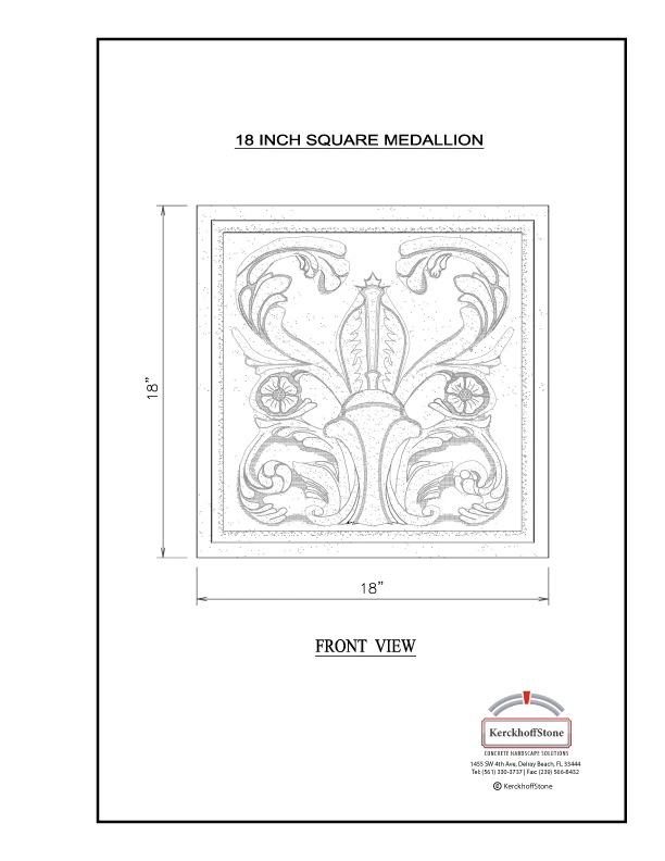 18 Inch Square Medallion