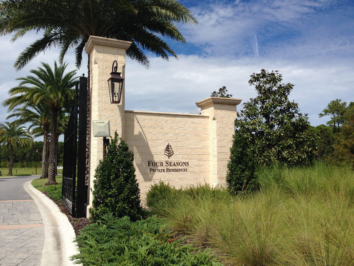 Four Seasons Orlando Residences Entry Gates Wall Veneer Caps and Wall Base