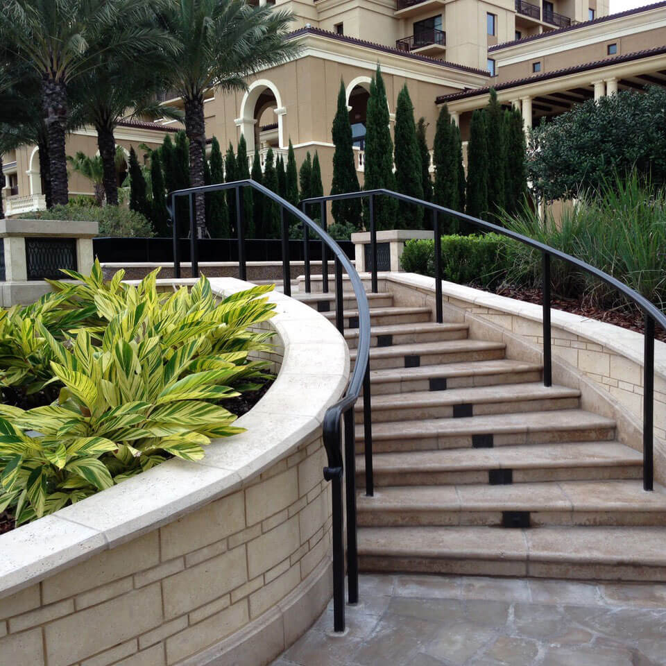Four Seasons Orlando Sloping Radial Wall Coping Color Double Cappuccino