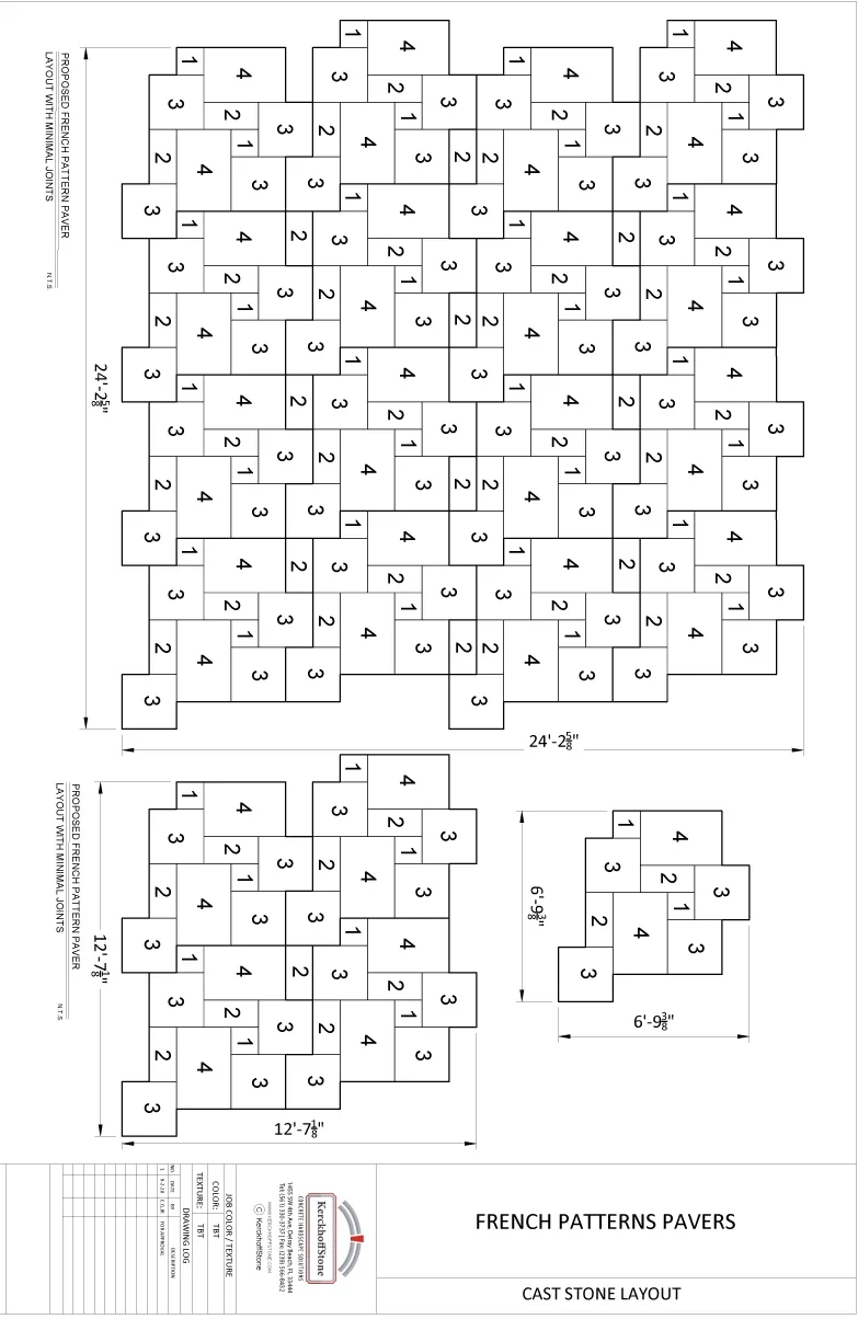 French Pattern Minimal Joints Layout