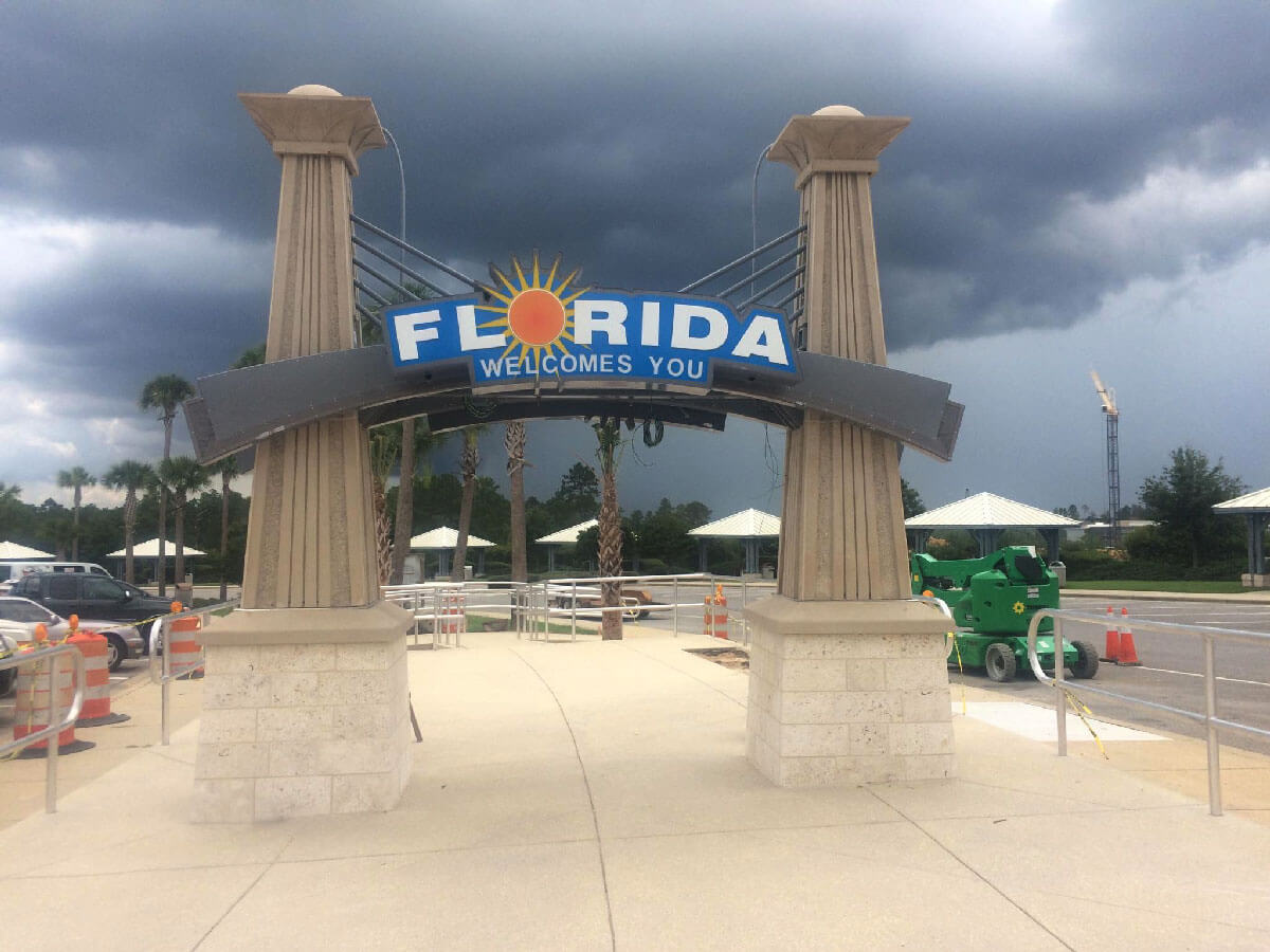 I 10 Florida Welcome Center Photo Op Signage