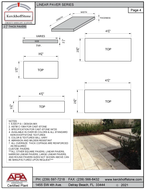 Large Linear Pavers