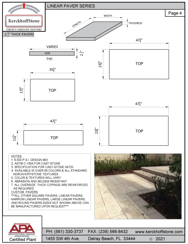 Large Linear Pavers