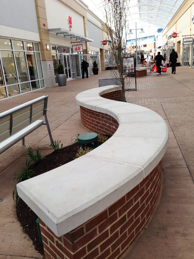 Tanger Outlet National Harbor Seatwall Coping Color 5 Points Grey