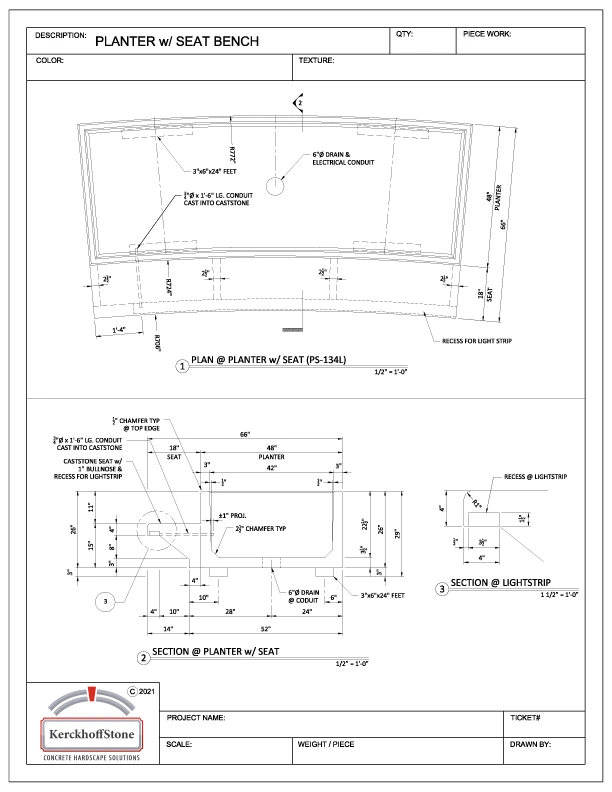Arcadia Planter w Seat Bench