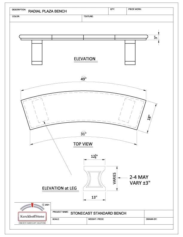 Radial Plaza Bench