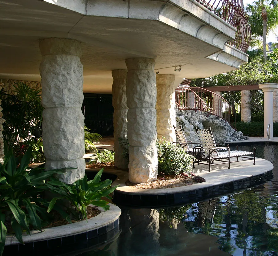 Marco Island Residence Columns, Pavers, and Pool Coping