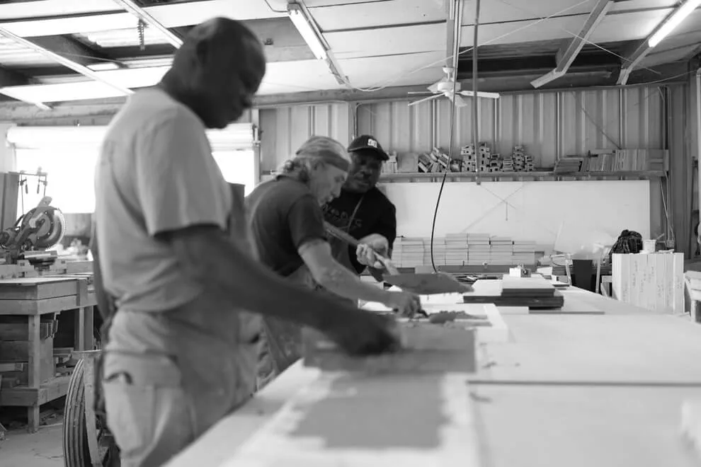 Screeding the Cast Pieces