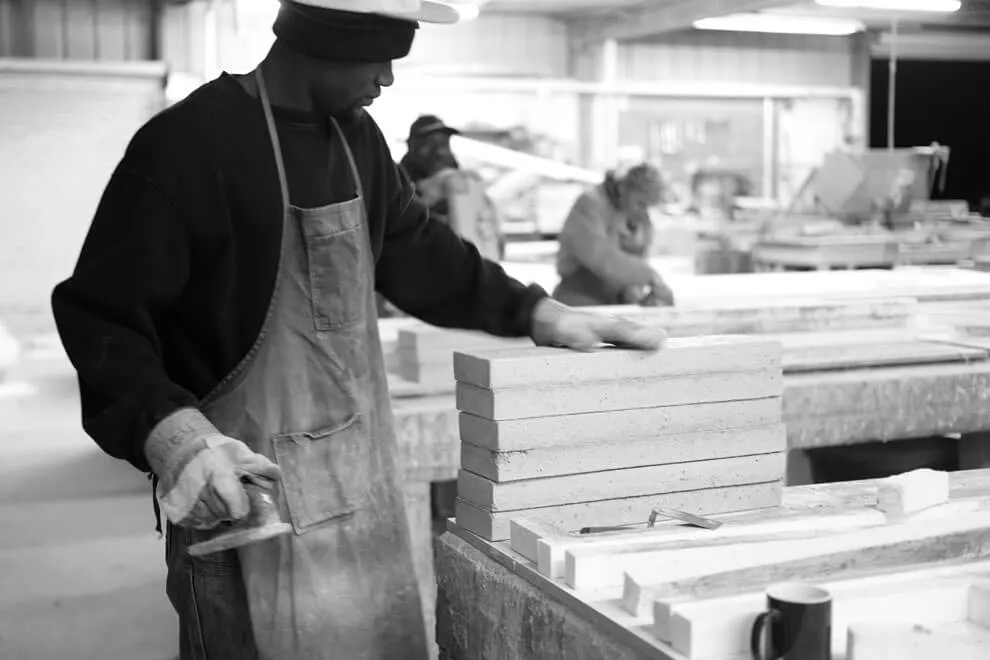 Stoning the Edges and Stacking Pieces