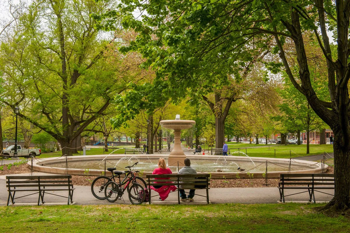Allegheny Commons Fountain in Spring