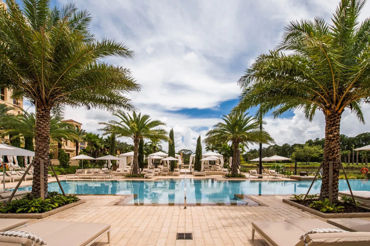 Four Seasons Orlando Center Drain Slot Pool Coping Color Double Cappuccino Light Texture