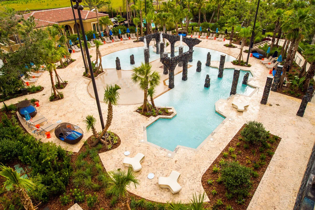 Four Seasons Orlando Kids Splash Pool Coping with Old World Pavers