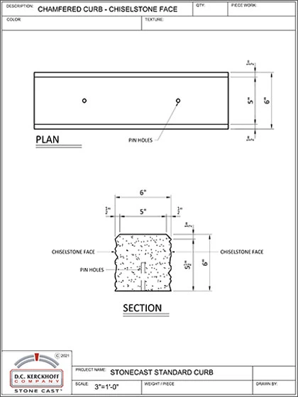 Cast Stone Chamfered Curb ChiselStone