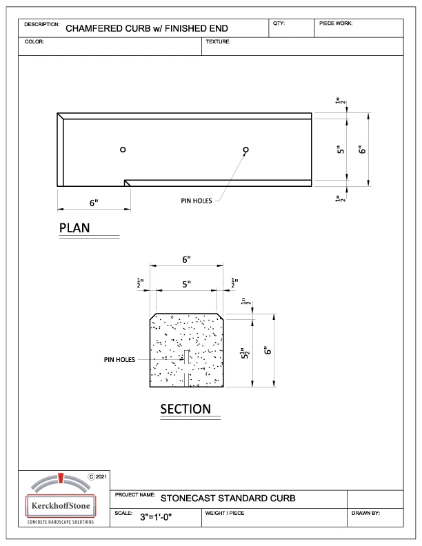 Cast Stone Chamfered Curb fe