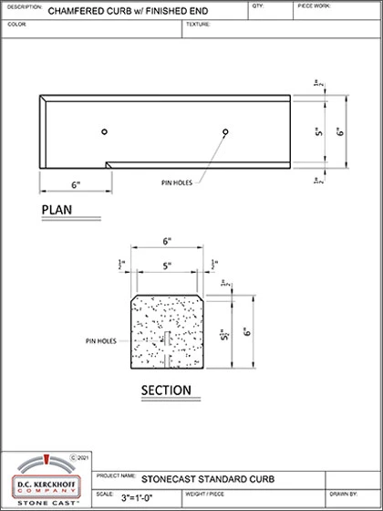 Cast Stone Chamfered Curb fe