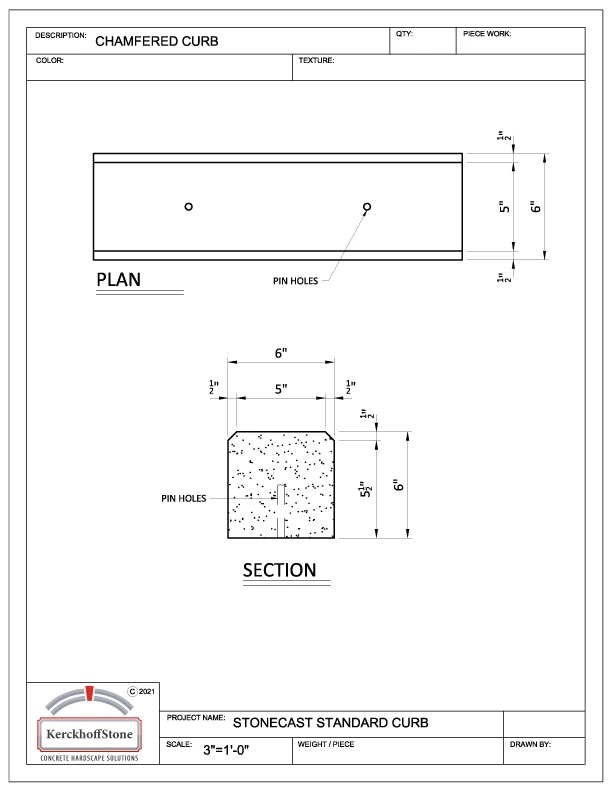 Cast Stone Chamfered Curb