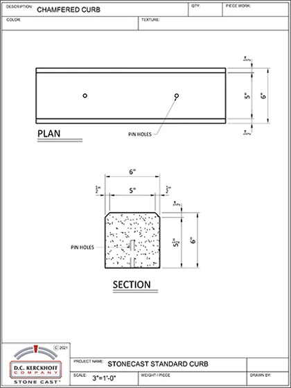 Cast Stone Chamfered Curb