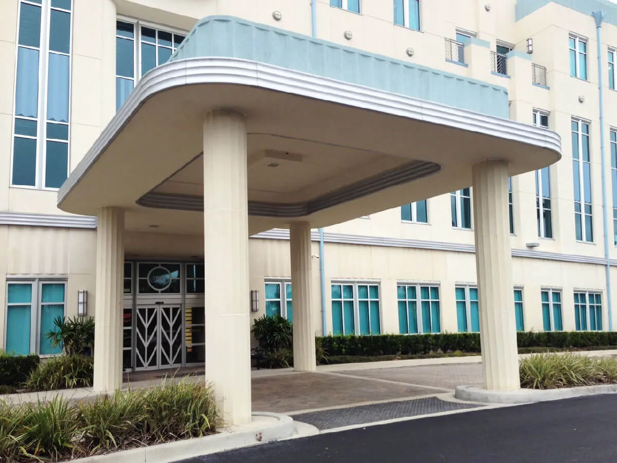 Celebration Office Building Orlando Fluted Columns Color Champion Acid Wash
