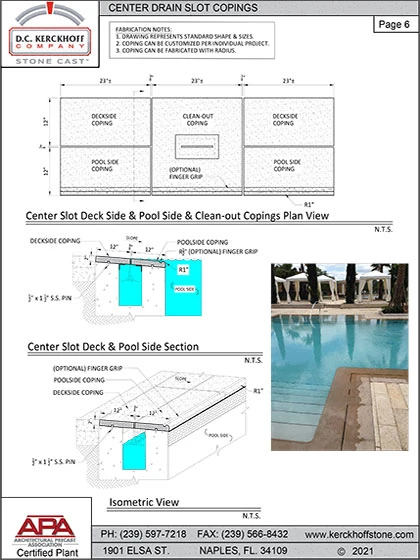 Center Drain Slot Pool Coping
