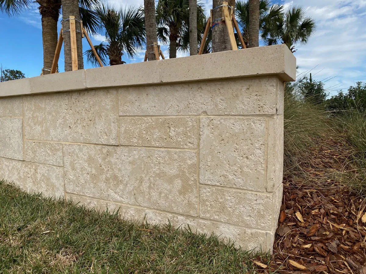 Del Webb Sunbridge Site Walls Veneer Color Rico CoralStone Texture