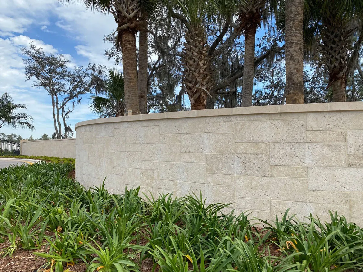 Del Webb Sunbridge Wall Veneer and Caps Color Rico CoralStone Texture