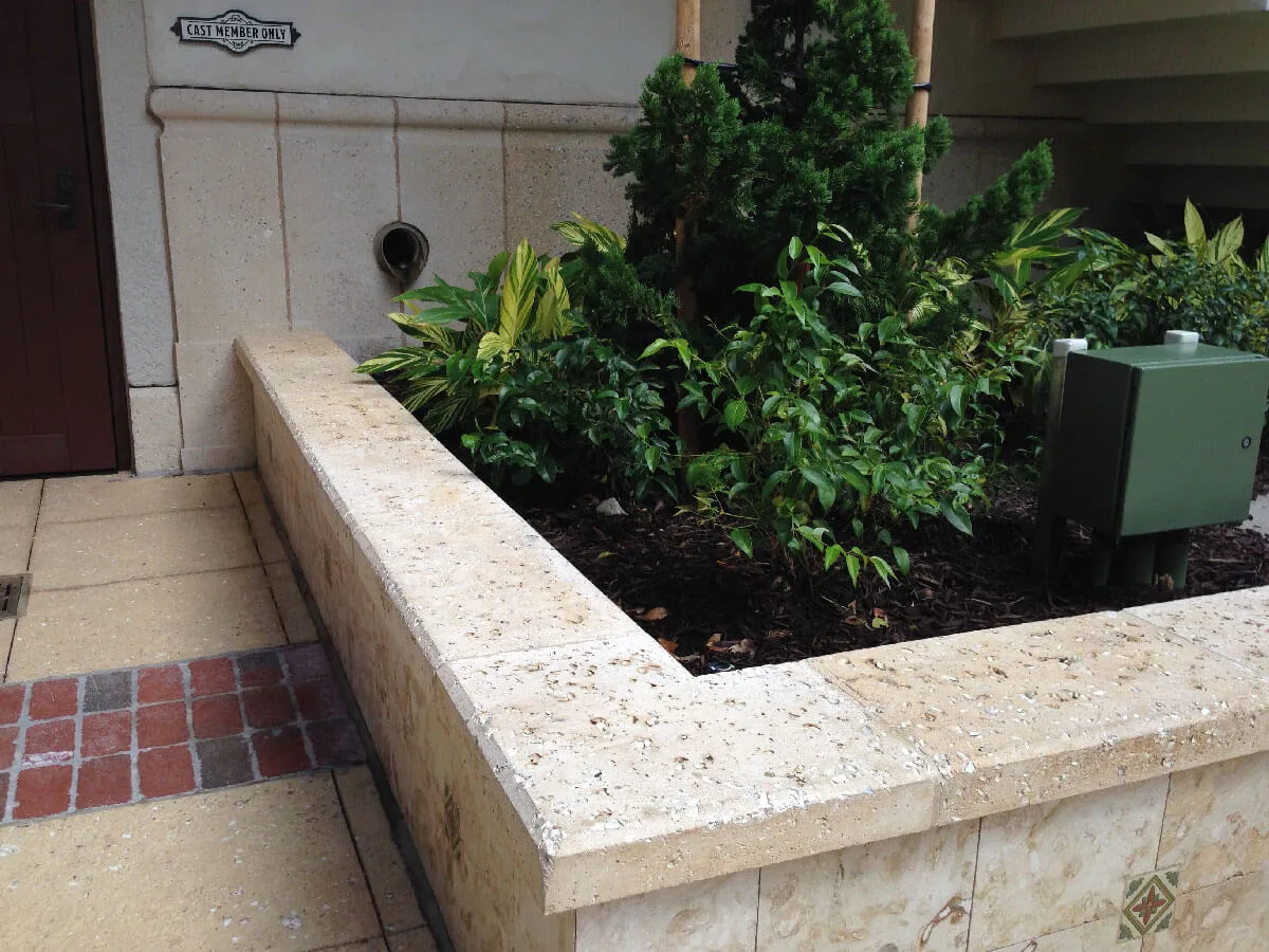 Disney Springs Wall Coping ShellCast Finish