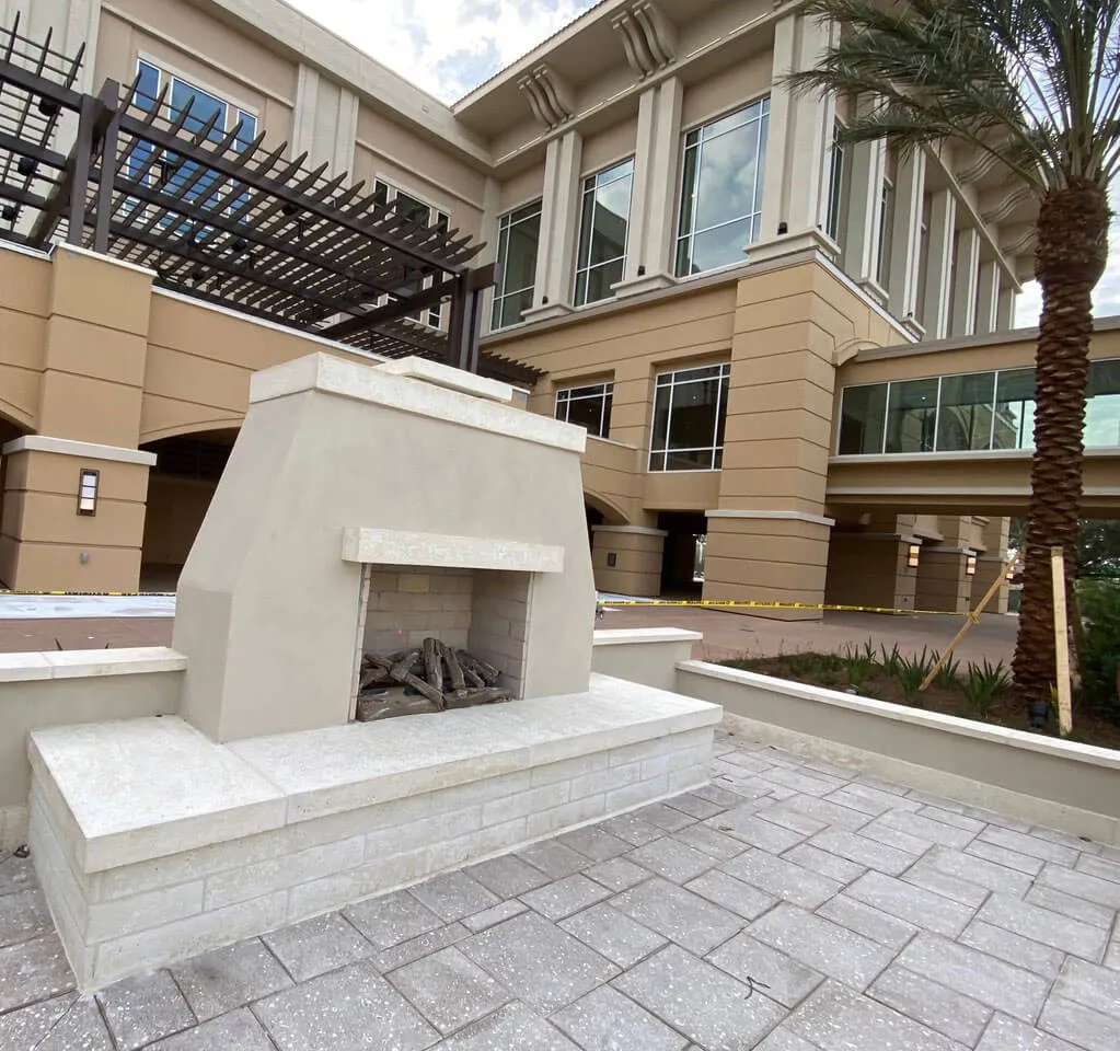 Gaylord Palms Courtyard Terrace and Site Wall Coping Color Champion Light Texture