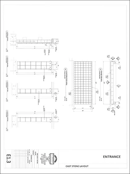 Wall Veneer Stack Bond for Entry Sign