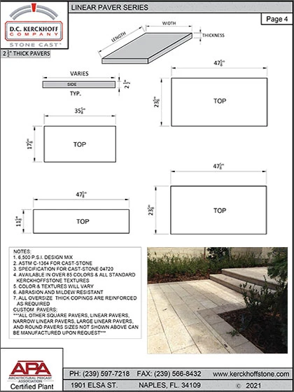 Large Linear Pavers