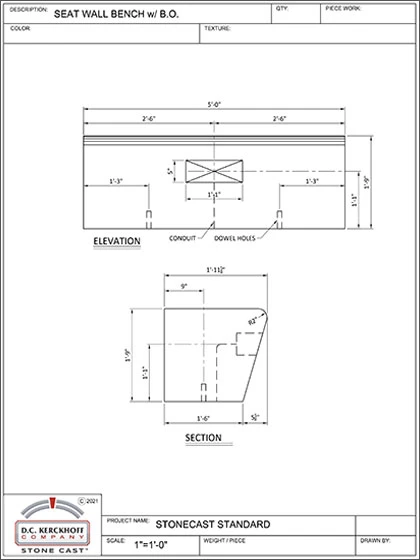 Artis Seat Wall Bench w B.O.