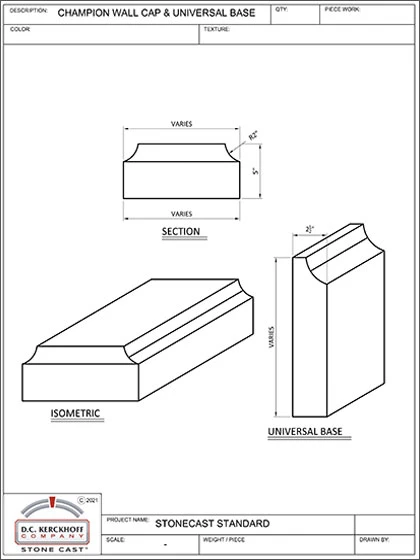 Champion Wall Cap w Universal Base