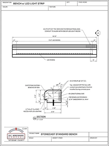 Swan Bench 10 w Lighting