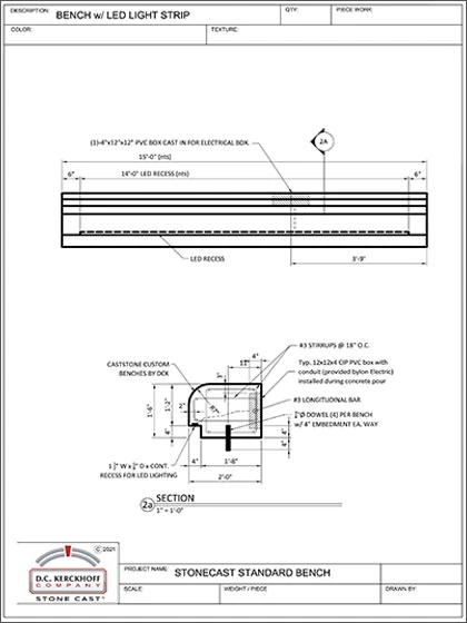 Swan Bench 15 w Lighting