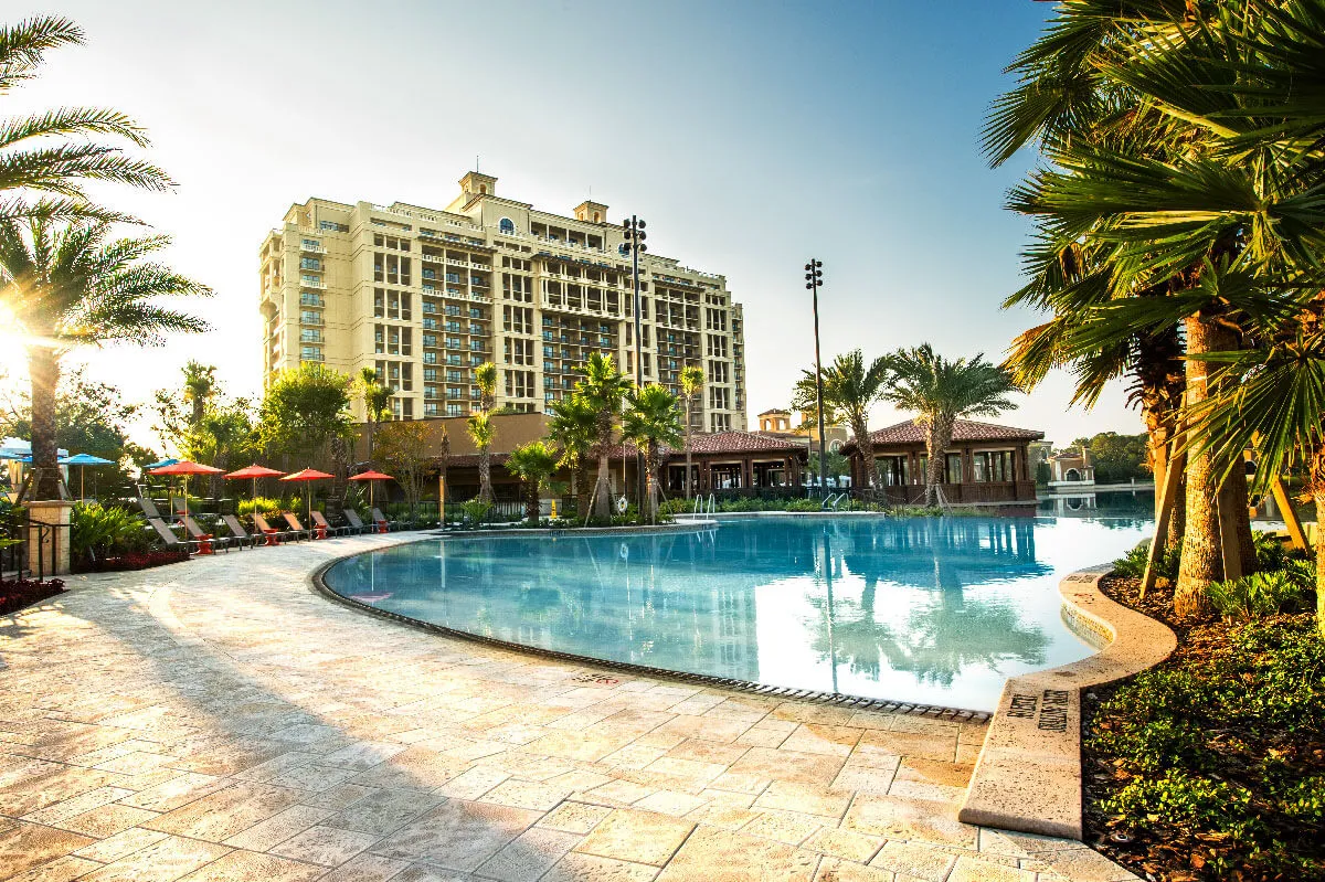 Four Seasons Orlando Family Pool Coping and Grating Color Double Cappuccino Light Texture