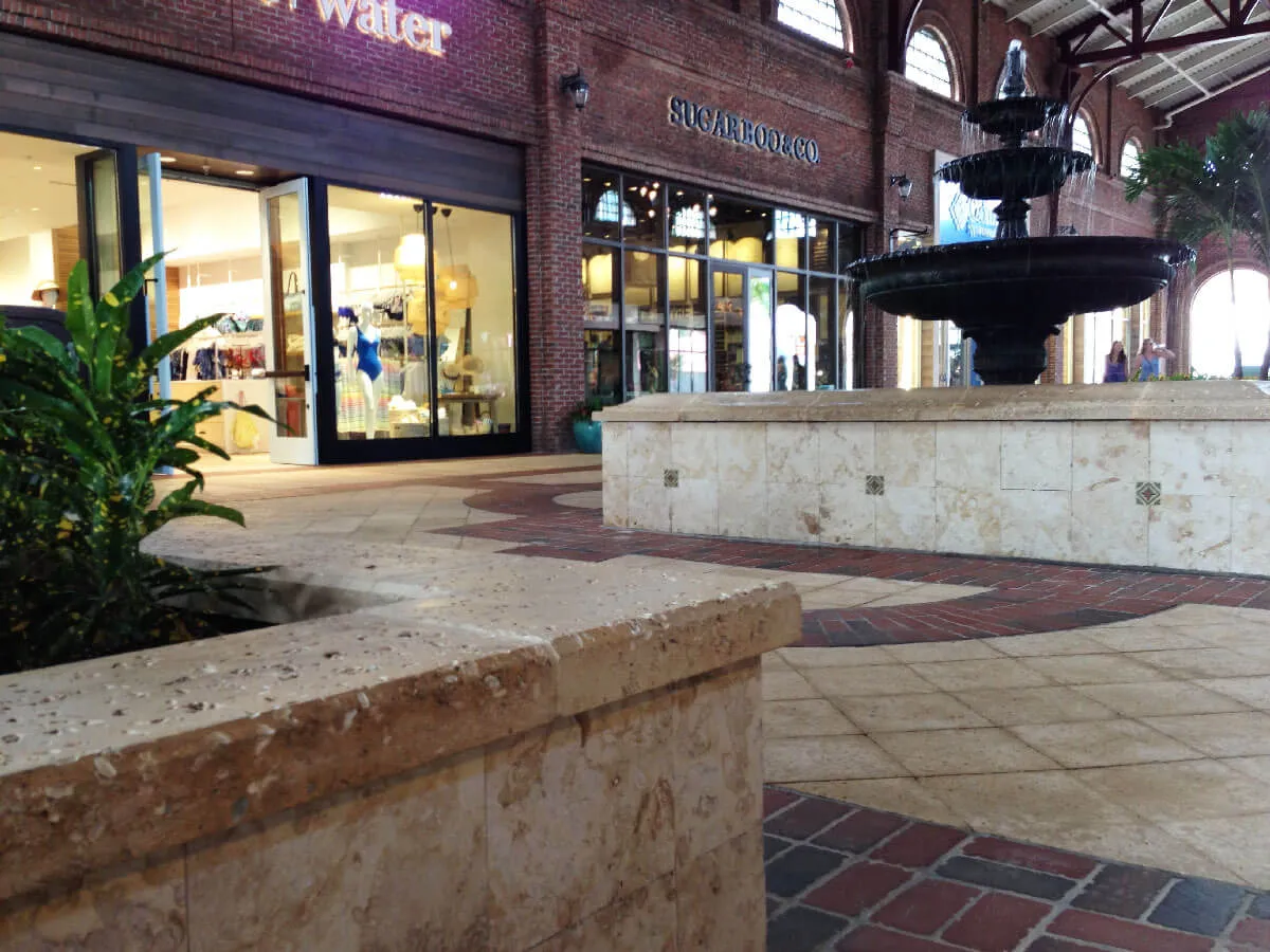 Disney Springs Seat Wall and Fountain Coping Color Cay Beige ShellCast Finish