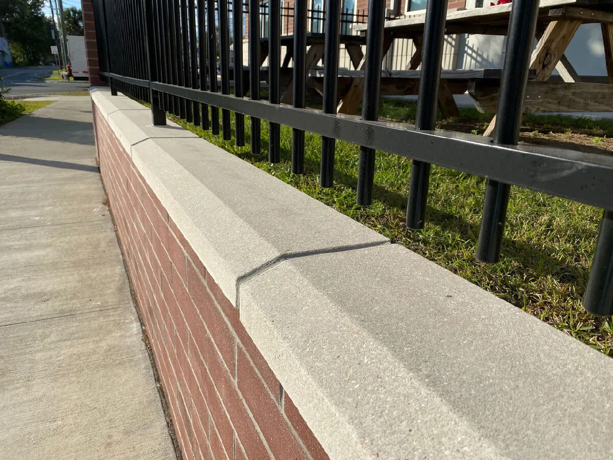 Gainesville Fire Station Wall Coping 5 Points Grey Acid Wash Finish