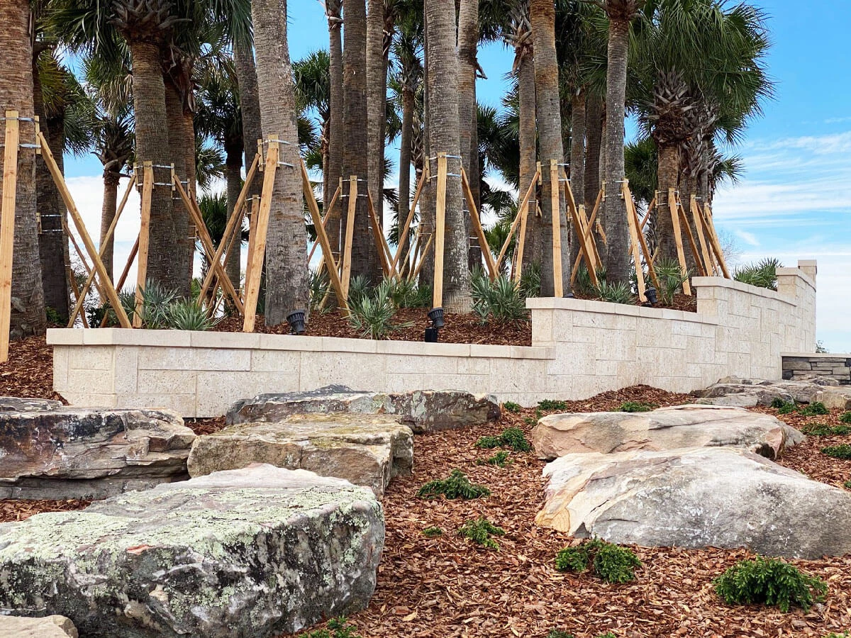 Del Webb Sunbridge Wall Veneer and Coping Color Rico CoralStone Texture