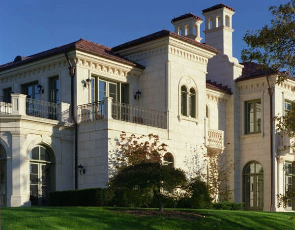 NY Residence Side Elevation Chimneys and Cornice