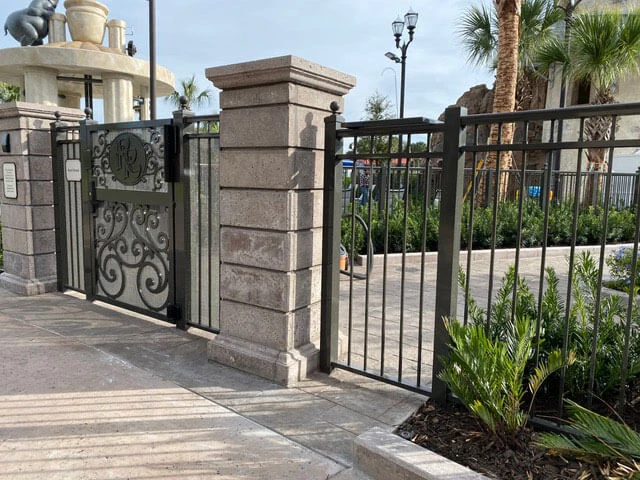 Riviera Resort Pool Area Gates with Curb Color Italia