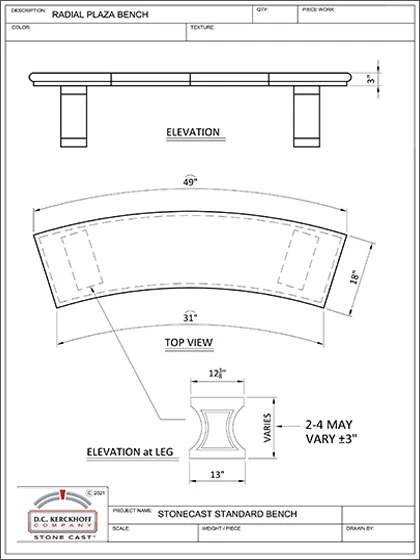Radial Plaza Bench